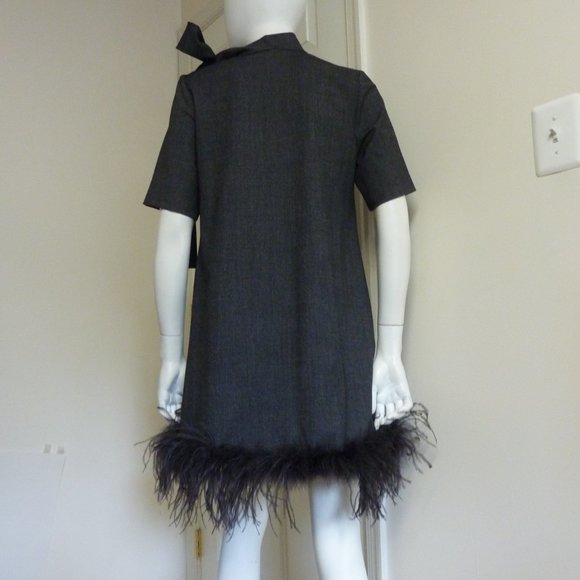 P.A R.O.S.H Bow and Feather Short Sleeve Dress - Picture 8 of 9
